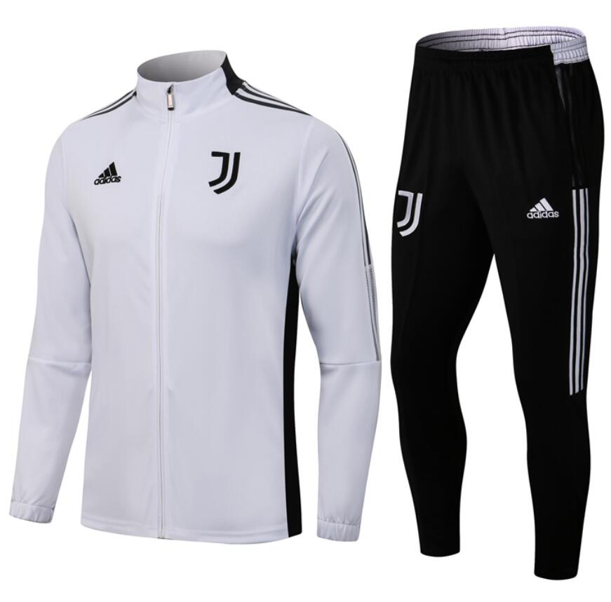 2021/22 Juventus White Black Training Kits Jacket with Pants